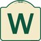 Signmission Designer Series Sign W/ Letter W, Tan & Green Heavy-Gauge Aluminum Sign, 18" x 18", TG-1818-22920 A-DES-TG-1818-22920 - alternate 1